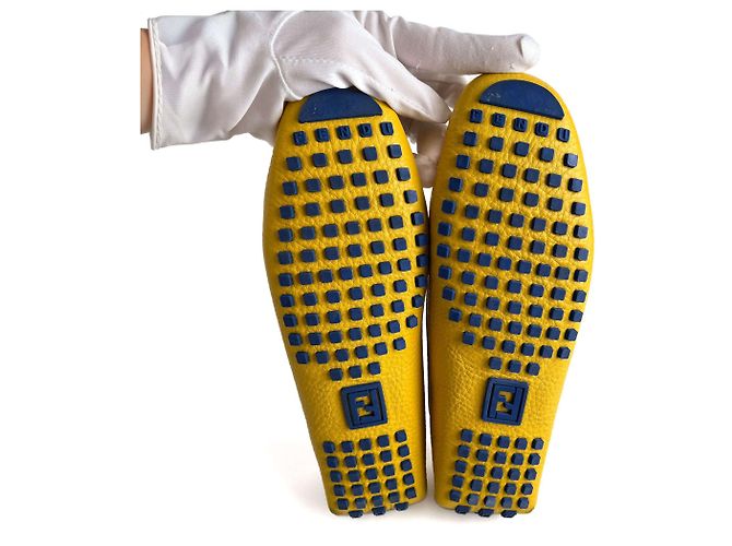 Fendi Mocassino in pelle Baguette 38 1/2 Giallo - vista 8