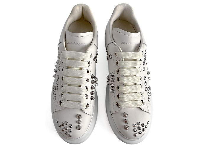 Alexander Mcqueen Niedrige Leder-Sneaker mit Nieten 40 weiß - Ansicht 2