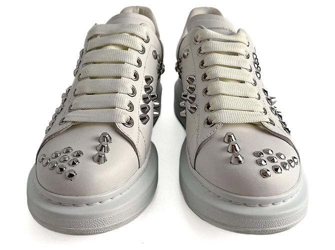 Alexander Mcqueen Niedrige Leder-Sneaker mit Nieten 40 weiß - Ansicht 5