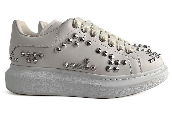 Alexander Mcqueen Niedrige Leder-Sneaker mit Nieten 40 weiß - Ansicht 6