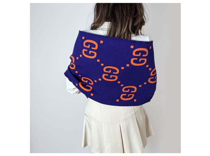 Gucci Sciarpa in lana GG bicolore Multicolore - vista 2