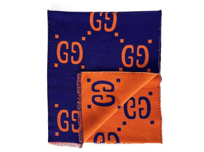 Gucci Sciarpa in lana GG bicolore Multicolore - vista 9