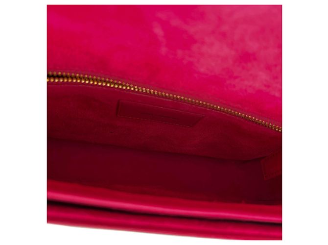 Saint Laurent Borsa a tracolla in pelle Chyc rosa - vista 9