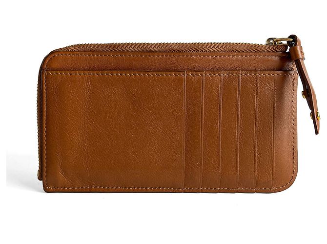 Chloé Pequeño tarjetero de cuero de ternera bordado con caballos, marrón Castaño - vista 4