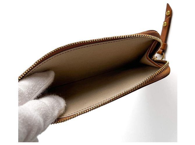 Chloé Pequeño tarjetero de cuero de ternera bordado con caballos, marrón Castaño - vista 6