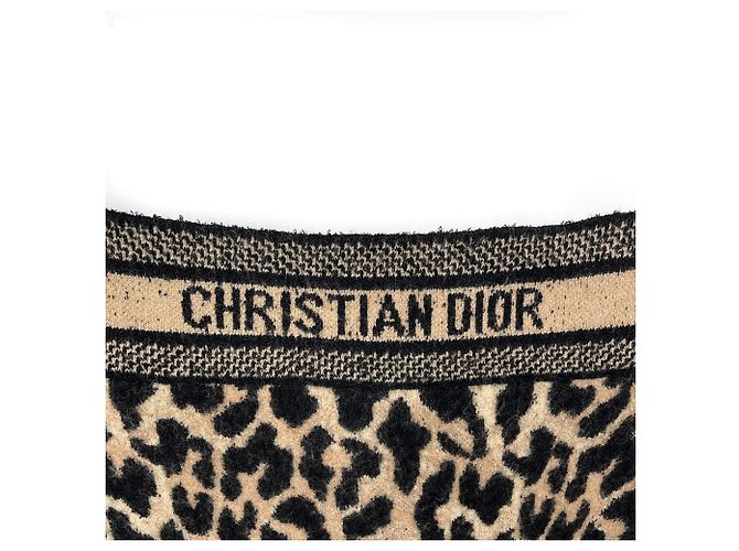 Dior Gonna in cotone ricamata mini 40 leopardo bicolore Multicolore - vista 5