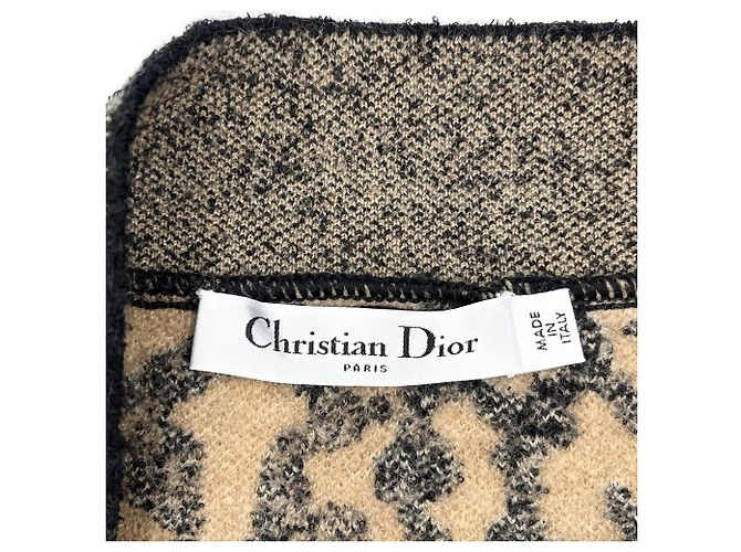 Dior Gonna in cotone ricamata mini 40 leopardo bicolore Multicolore - vista 6