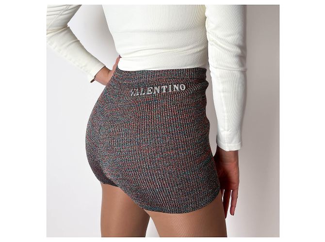 Valentino Garavani Shorts metallici in viscosa S - vista 3