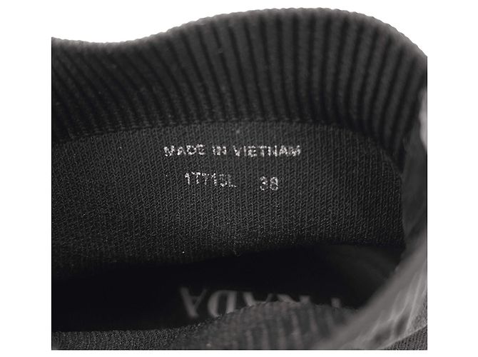 Prada Sock-Style Stoff Plattformstiefel 38 schwarz - Ansicht 12