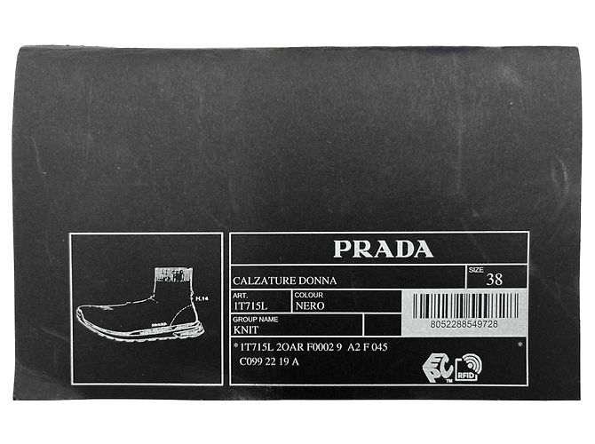 Prada Sock-Style Stoff Plattformstiefel 38 schwarz - Ansicht 13