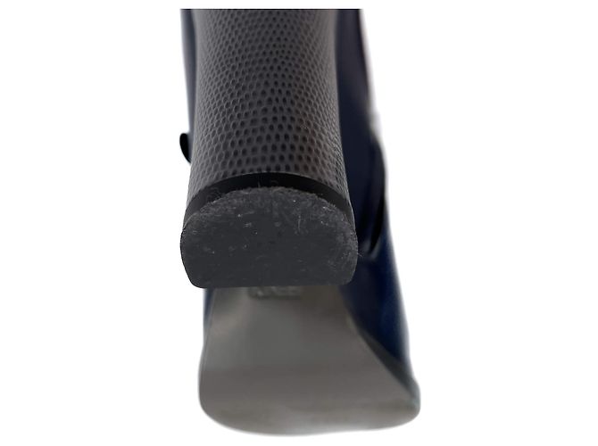 Fendi High Heel Ankle Boots Leather 40 1/2 Navy Navy blue - view 8