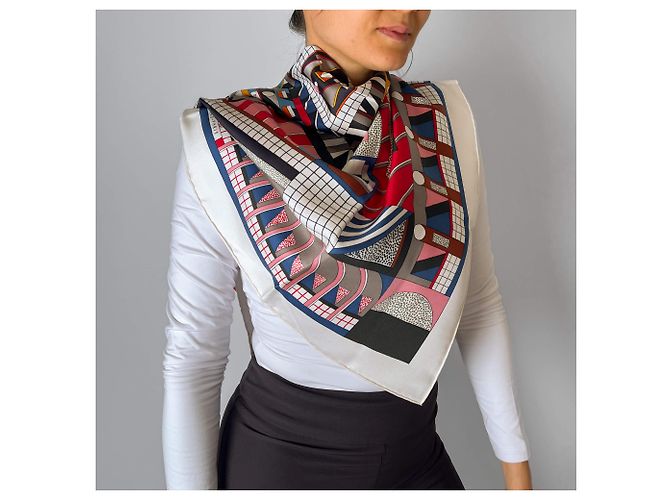 Garden Hermès Foulard 90 Seta Un Giardino di Forme Rosa - vista 2