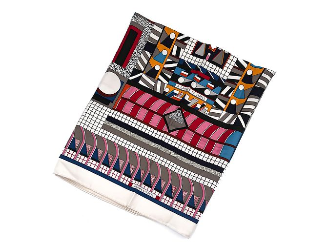 Garden Hermès Foulard 90 Seta Un Giardino di Forme Rosa - vista 4