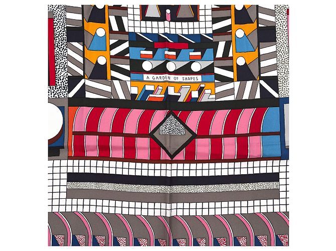 Garden Hermès Foulard 90 Seta Un Giardino di Forme Rosa - vista 6