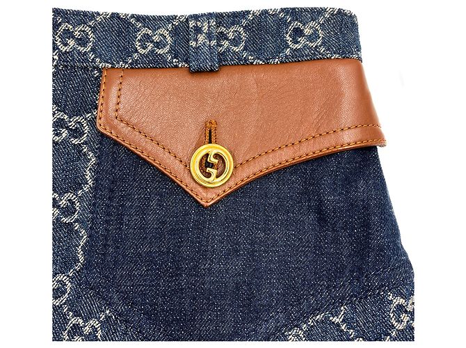 Gucci Falda Midi GG de denim jacquard 40 azul - vista 11