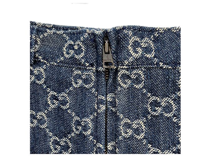 Gucci Falda Midi GG de denim jacquard 40 azul - vista 9