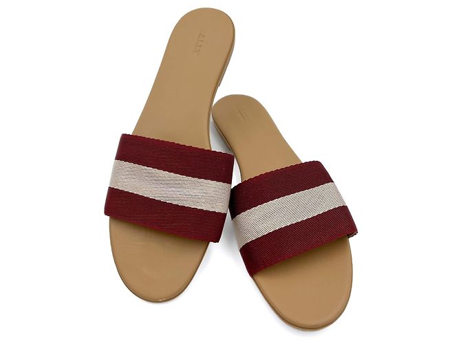 Bally Fibre tessili a righe e sandali in pelle 40 bicolore Multicolore - vista 2