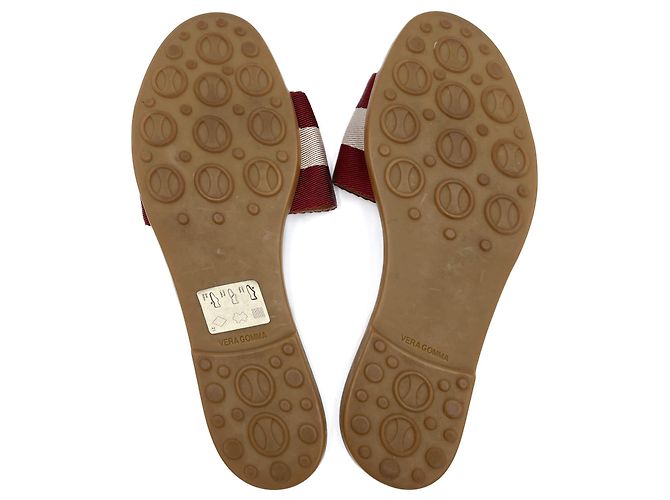 Bally Fibre tessili a righe e sandali in pelle 40 bicolore Multicolore - vista 7