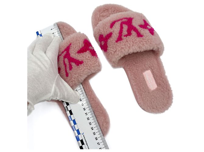 Louis Vuitton Mule in shearling tessuto piatto 39 Rosa - vista 4