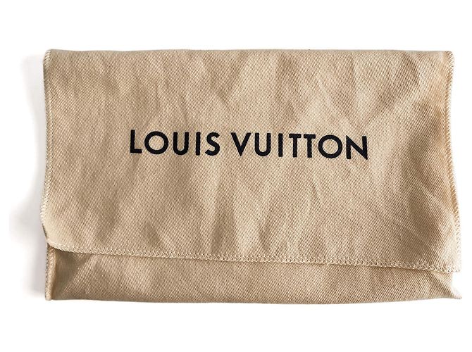Louis Vuitton Borsa bucket mini in satin e pelle taupe - vista 13