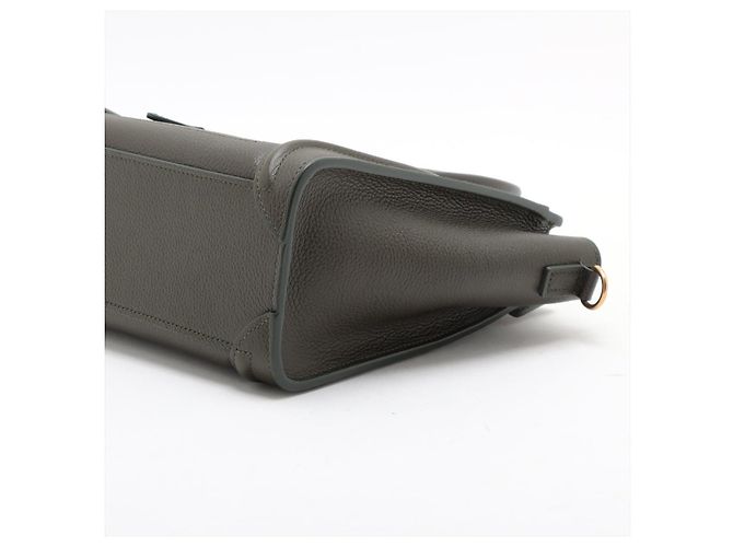 Luggage Céline Borsa in pelle di vitello nano drumato 2-in-1 a tracolla verde militare - vista 3