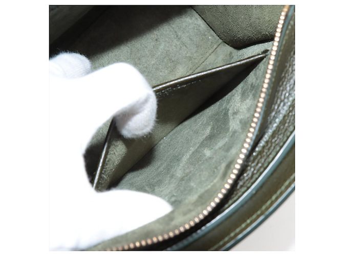 Luggage Céline Borsa in pelle di vitello nano drumato 2-in-1 a tracolla verde militare - vista 9