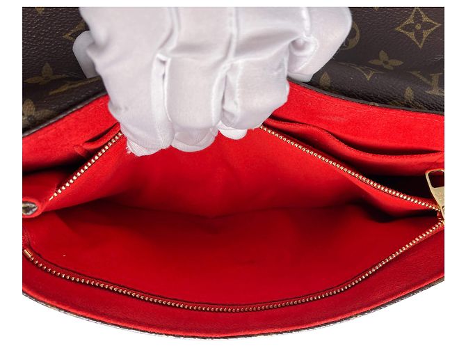 Louis Vuitton Saint Placide Borsa a tracolla in pelle con patta Monogram Rosso - vista 12