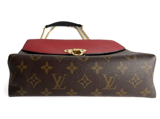 Louis Vuitton Saint Placide Borsa a tracolla in pelle con patta Monogram Rosso - vista 7