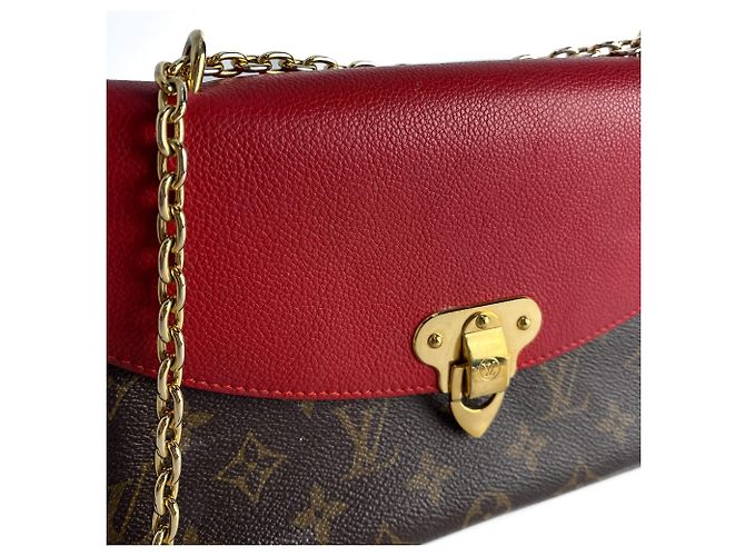 Louis Vuitton Saint Placide Borsa a tracolla in pelle con patta Monogram Rosso - vista 8