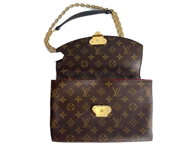 Louis Vuitton Saint Placide Borsa a tracolla in pelle con patta Monogram Rosso - vista 9