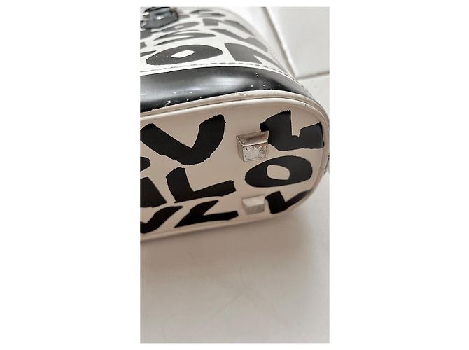 Louis Vuitton Alma MM Steven Sprouse Graffiti Pelle Nera Nero - vista 4