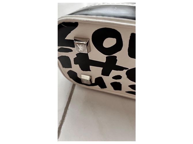 Louis Vuitton Alma MM Steven Sprouse Graffiti Pelle Nera Nero - vista 6