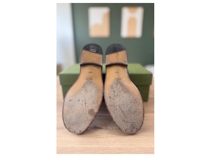 Mocassini Gucci monogramma supremo Marrone Beige - vista 11