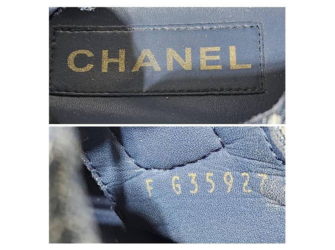Sandali slingback intrecciati in denim Chanel blu - vista 6