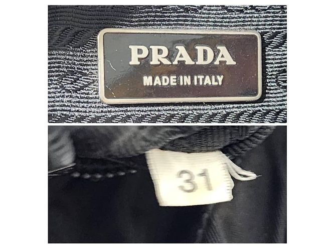 PRADA Borsa a spalla in nylon/ pelle nera Nero - vista 11