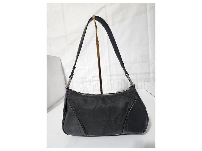 PRADA Borsa a spalla in nylon/ pelle nera Nero - vista 4