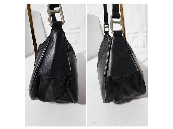 PRADA Borsa a spalla in nylon/ pelle nera Nero - vista 8