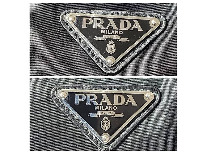 PRADA Borsa Hobo New Vela in Nylon Studded Nera Nero - vista 10