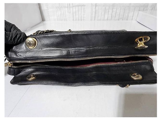 Prada CHANEL Vintage Lammnappa gesteppte Einkaufstasche Schwarz - Ansicht 11