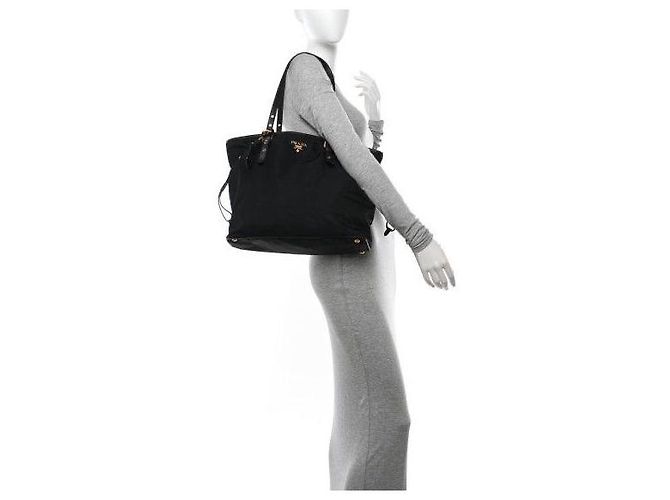PRADA Tote in Nylon Saffiano Nero - vista 3