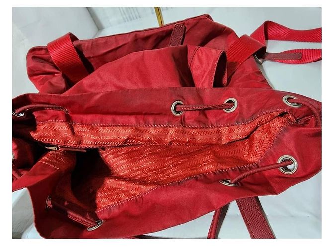 PRADA Tessuto Nylon Vela Medium Backpack Red - view 11