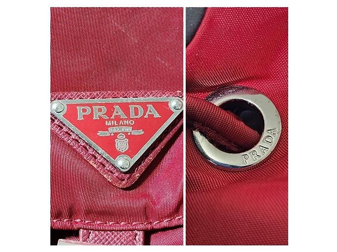 PRADA Tessuto Nylon Vela Medium Backpack Red - view 12