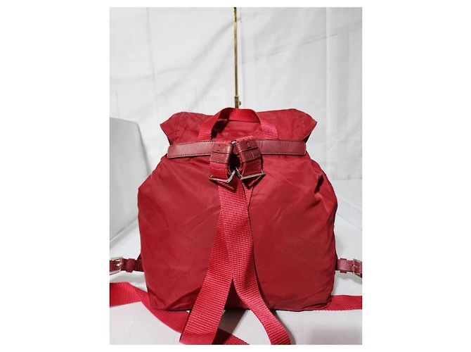 PRADA Tessuto Nylon Vela Medium Backpack Red - view 4