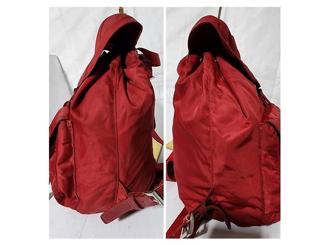 PRADA Tessuto Nylon Vela Medium Backpack Red - view 6
