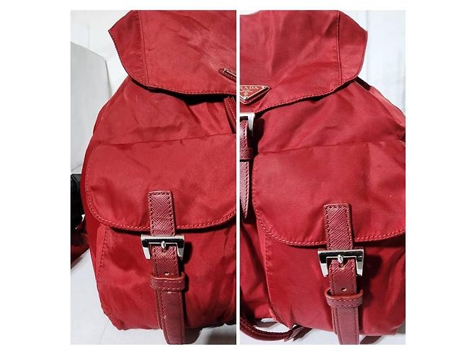 PRADA Tessuto Nylon Vela Medium Backpack Red - view 7