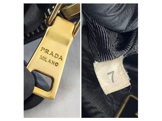 PRADA Saffiano Lux Grande Galleria Double Zip Tote Nero - vista 6