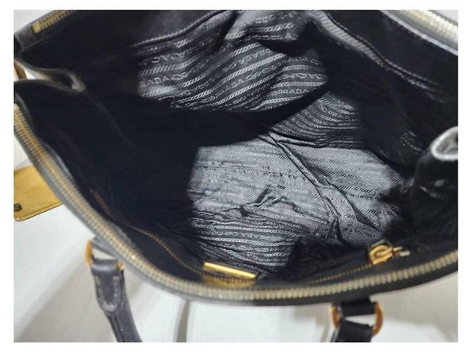 PRADA Saffiano Lux Grande Galleria Double Zip Tote Nero - vista 8