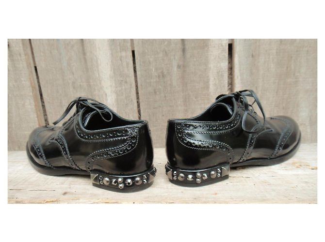 Scarpe stringate Dolce & Gabbana in vernice nera 37.5 IT Nero - vista 6