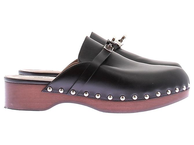 Kelly Hermès Schwarze Clogs "Carlotta" - Ansicht 2