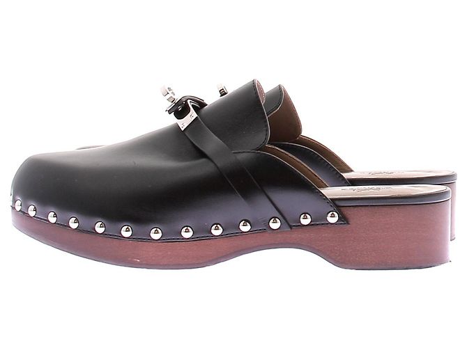 Kelly Hermès Schwarze Clogs "Carlotta" - Ansicht 3